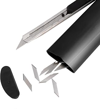 FOSHIO Black Razor Blade Disposal Container Storage Box 30 Degree Snap Off Blades Utility Knives Safety Blade Bank