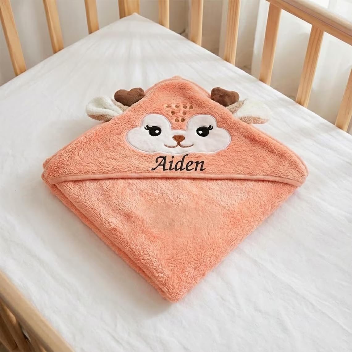 Toalla personalizada con capucha para bebé, regalo para recién nacido, toalla con capucha de algodón puro para baby shower, toalla de piscina para niños (105 x 105 cm)
