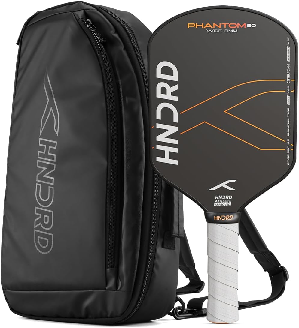Hundred Phantom 80 Wide Pickle Ball Paddle (Black/Orange)