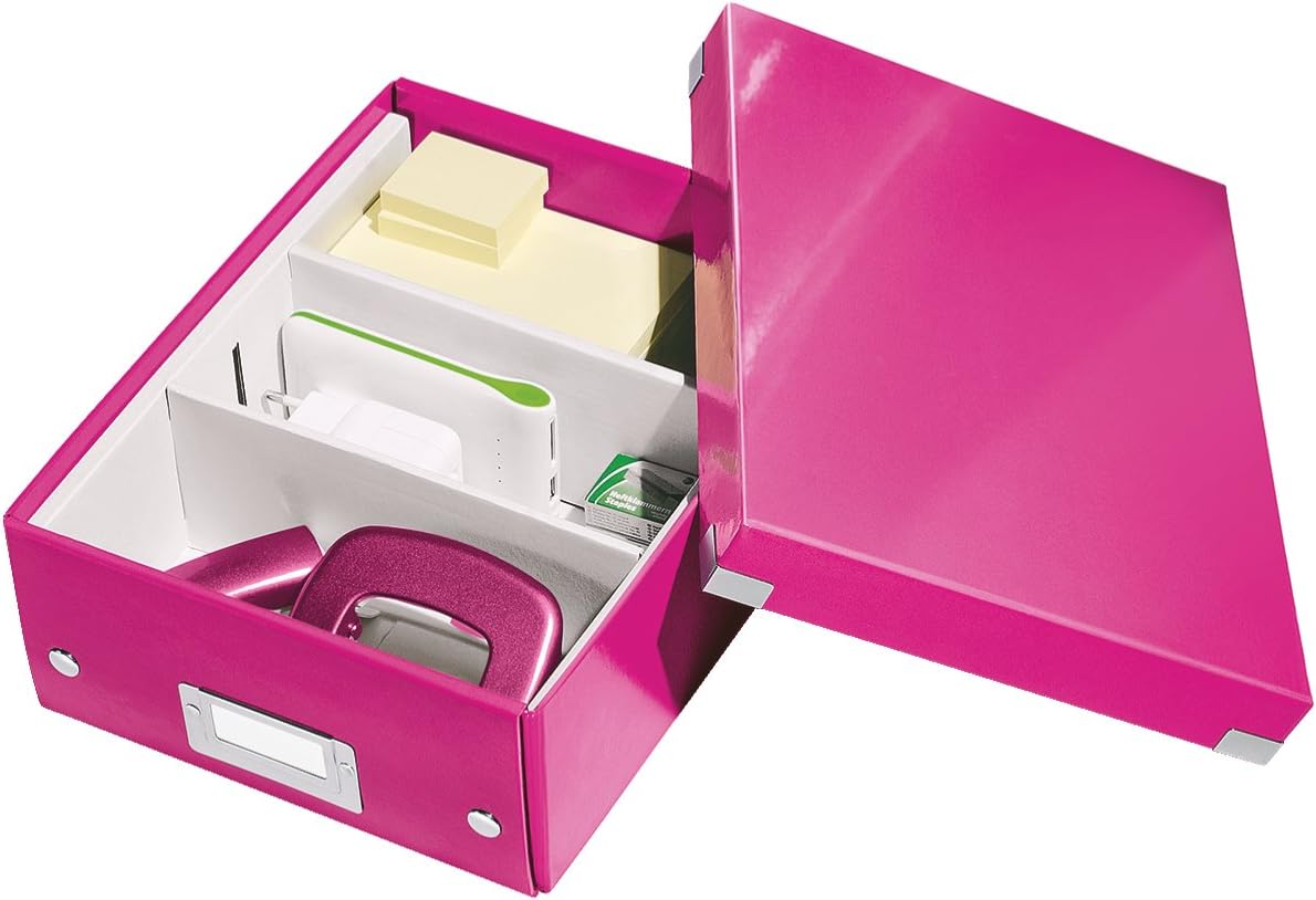 Leitz Organiser Box, Click and Store Range 60570023 - Small, Pink - Image 4