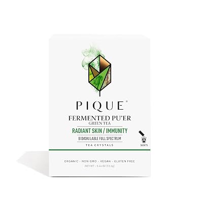 Pique Organic Fermented Pu'er Green Tea Crystals - 28 Single Servings (1 Pack)