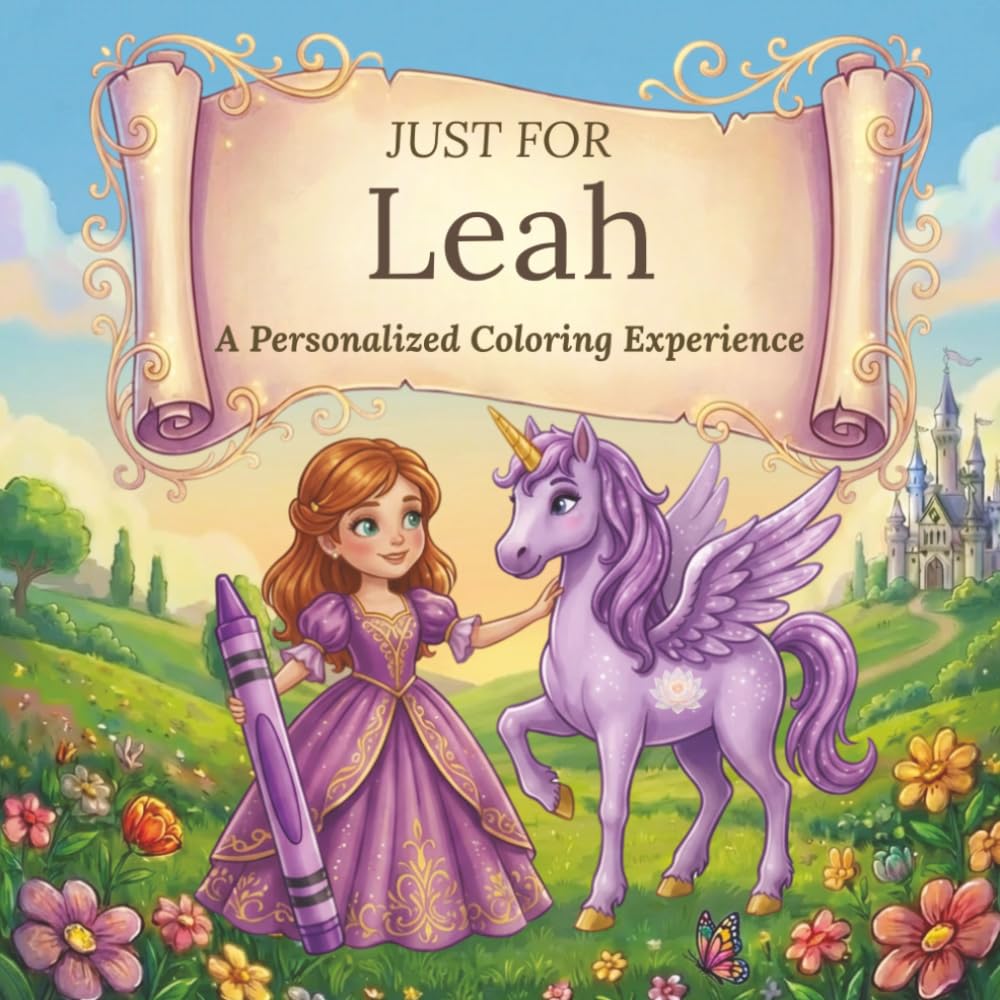 Just for Leah: A Personalized Coloring Experience: 50 total coloring pages | 28 coloring pages featuring Leah's name | 22 coloring pages themed for girls (Personalized Coloring Book Series)