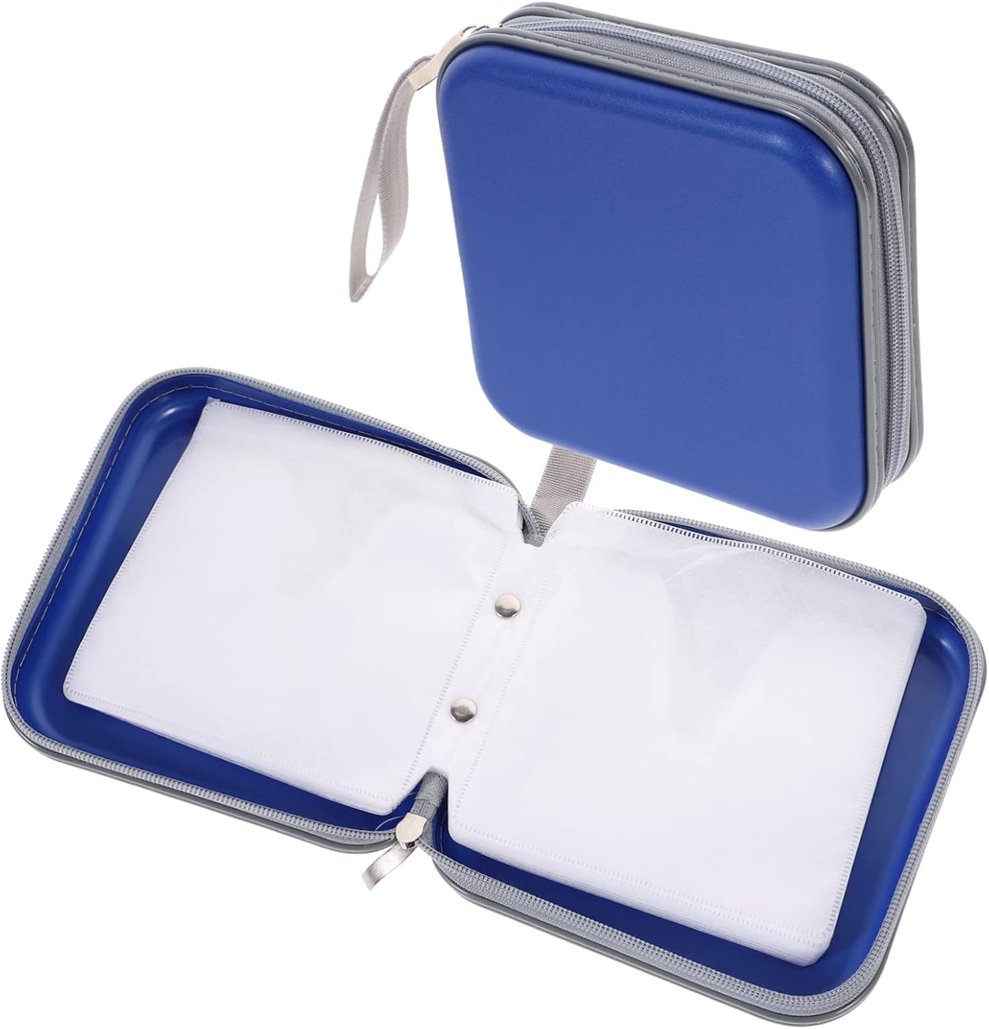40 Capacity CD/DVD Storage Case Portable Media Holder Spine Labels for Home and Travel 2pcs Sturdy Pouch for Organizing Discs and Booklets