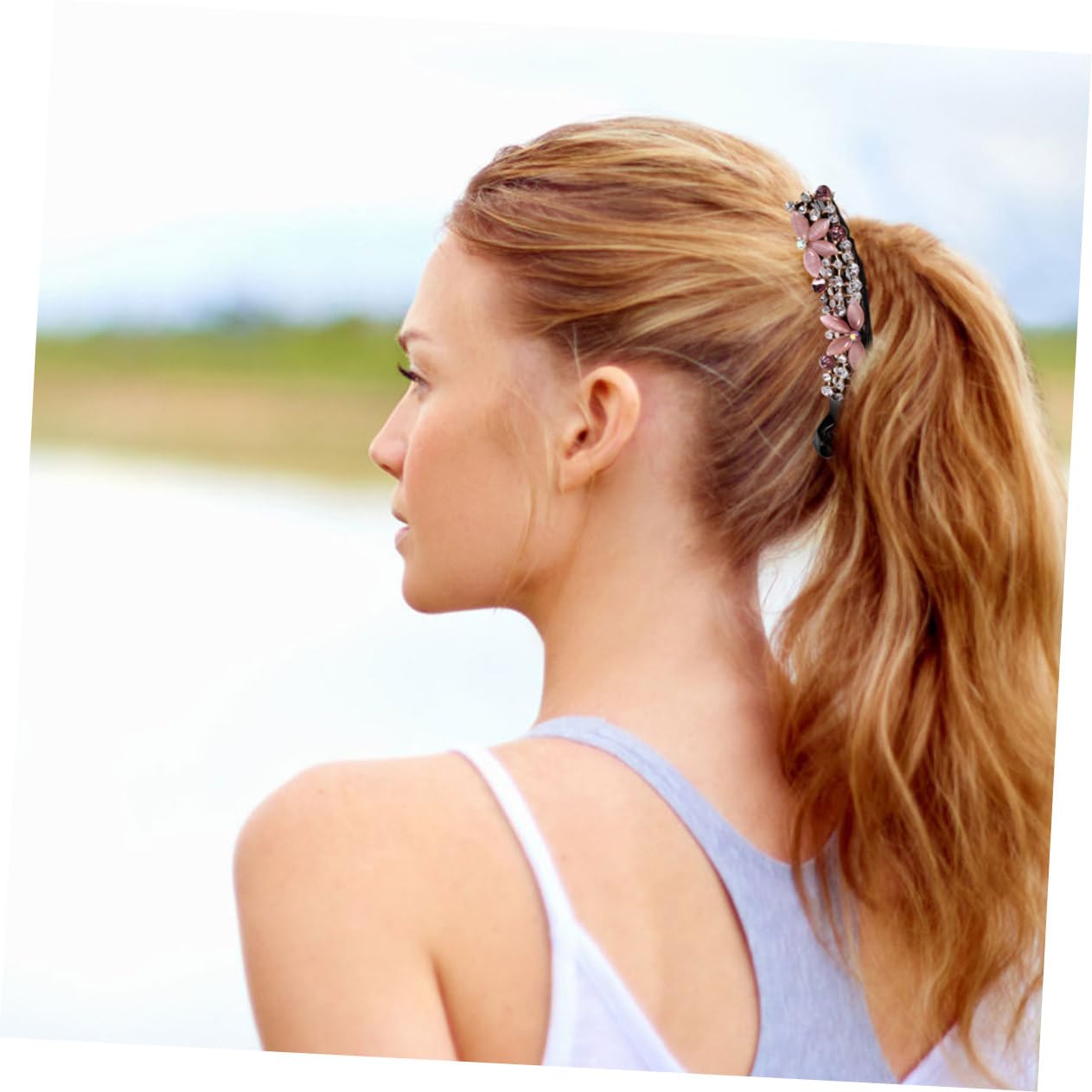 Healeved Sets Elegante Bananen-haarspangen Funkelnde Strasssteine ​​haarschmuck Für Frauen Dicke Pcs