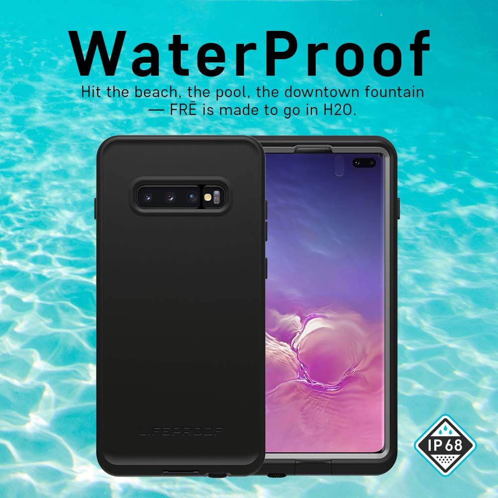 LifeProof FRĒ Series case submerged in water, illustrating its waterproof capability with an IP68 rating.