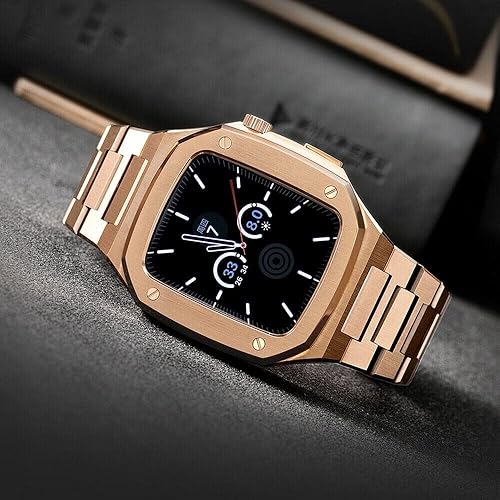 Miniatura 2 de TRDYBSK Correa de lujo  funda para Apple Watch 7 SE 6 5 4 con herramientas de acero inoxidable de 1772in 1732in con funda protectora para iWatch 7