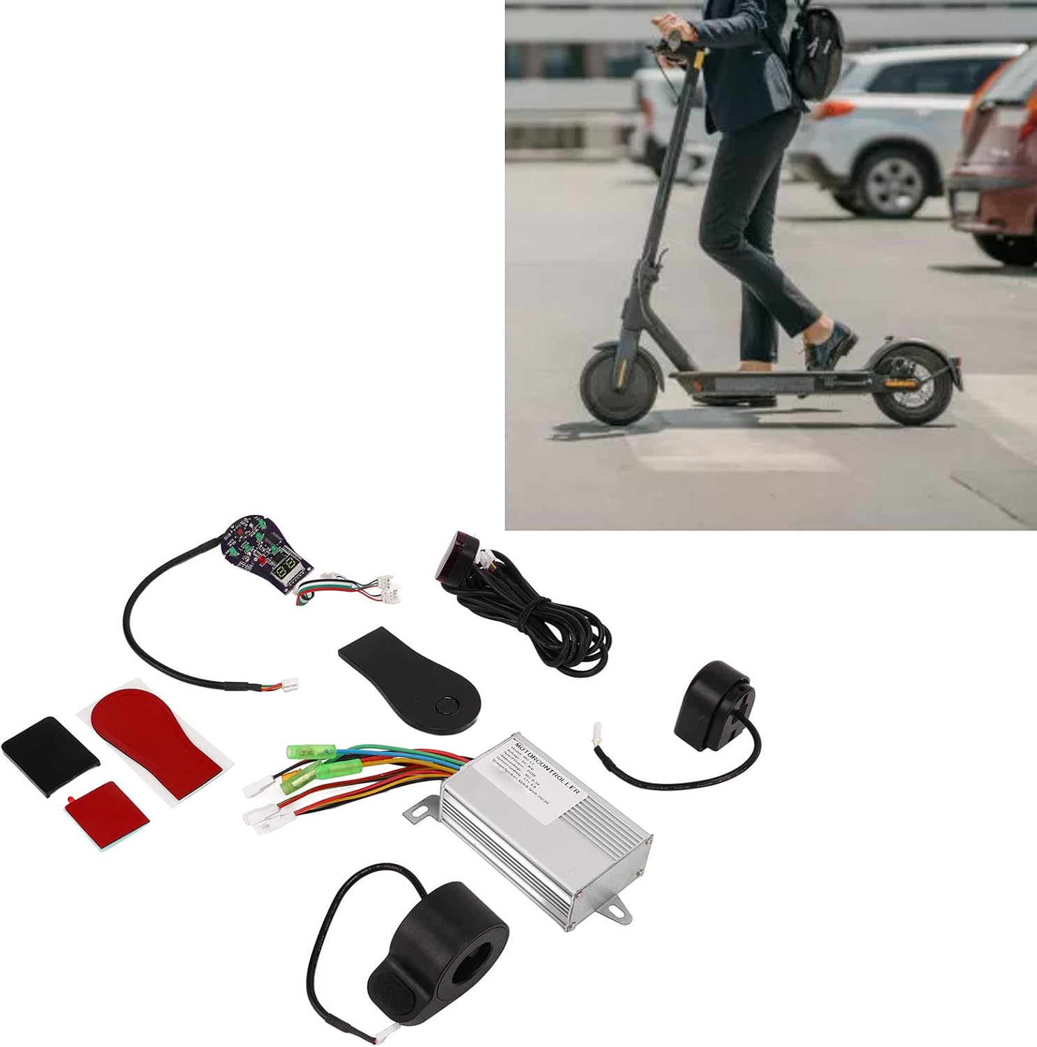 Keenso Electric Scooter Controller Kit, 36V 350W Controller Kit with Dashboard Thumb Throttle Electric Scooter Assembly Accessories Set