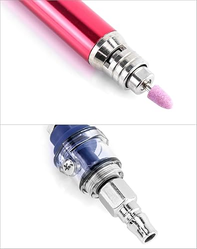 Miniatura 4 de QWORK Air Micro Grinder, 2 juegos de mini lápiz de 18 pulgadas, herramienta de corte neumática para lápiz, 65000 RPM velocidad libre