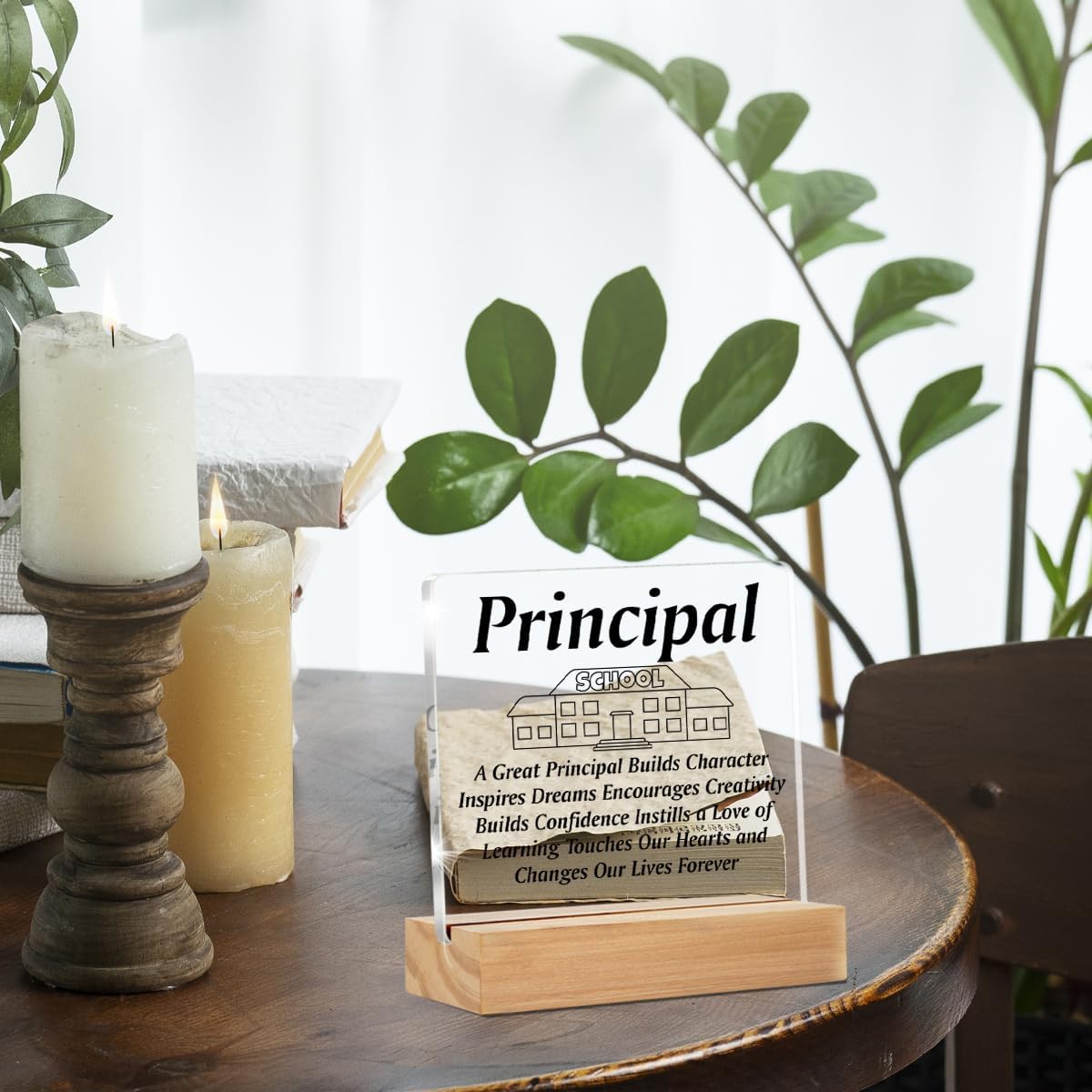 Best Principal Gifts, Principal Appreciation Gifts for Women Men, a Great Principal Clear Desk Decorative Sign Office Decor - Image 5