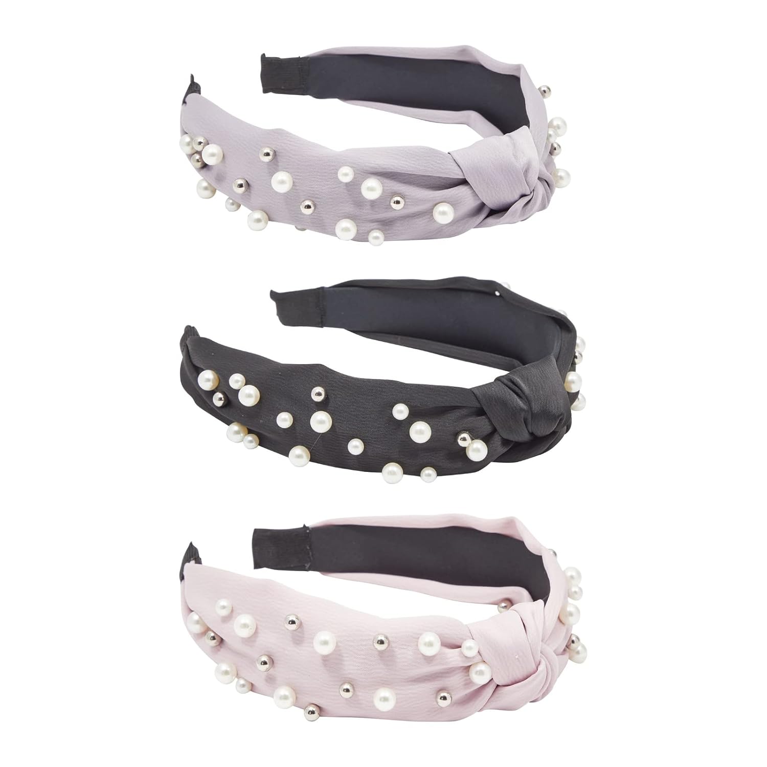Pearl Knot Headbands for Women and Girls, Fashion Headbands with Pearls (6 Colors, 6 Pack) : Beauty & Personal Care