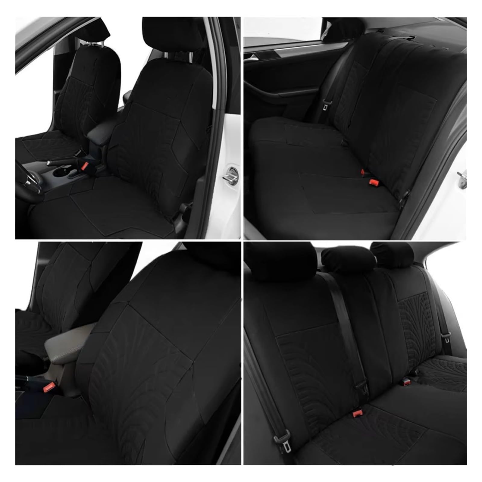 Sitzbezug Autositzbezug Aus Polyestergewebe, Universal-Set, Passend Für Die Meisten Autoinnenausstattungen, Sitzbezüge Für Die Autopflege Sitzschoner(Black full set)