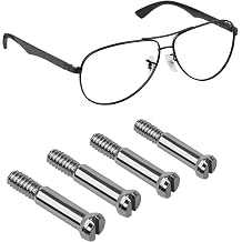 Well-aimed Replacement Screws Compatible with Ray-Ban Wayfarer RB2140, RB4340, RB2168, RB4168, RB4169, RB4195, RB4152, RB5022, RX5121, RX5227 Sunglasses Repair Kit, Flat Slotted - Silver