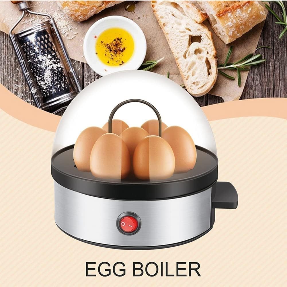 Electric Egg Cooker 7 Egg Capacity Omelet Steamer Soft Medium Hard Boiled with Auto Shut Off Buzzer Stainless Steel Egg Cooker