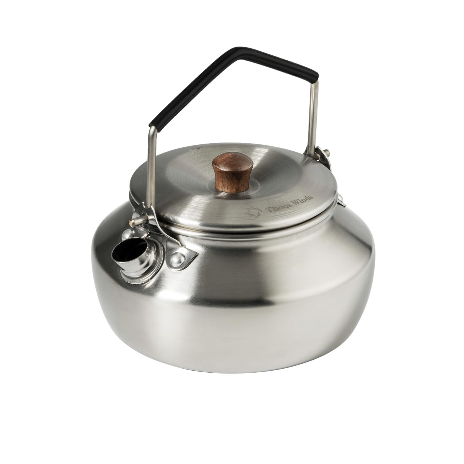 Thous Winds 0.6L Camping Kettle, Portable Camp Tea Coffee Pot, Lightweight Stainless Steel Teapot, Fast Heating Boiling Water, for Outdoor Campfire Hiking Camping Picnic