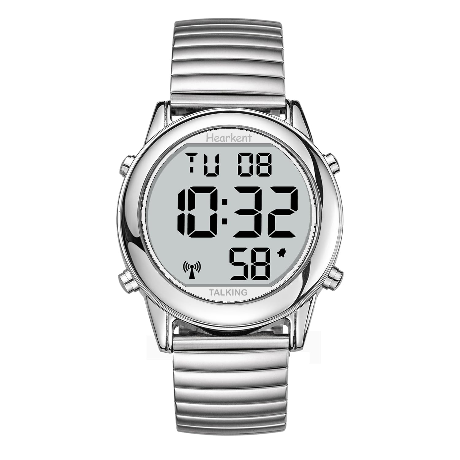 Hearkent Herren Sprechende Uhr Deutsch Ankündigung,Senioren Armbanduhr-2117 | Sehbehinderte Uhren Blindenuhr,Große Digitale Funkuhr,Durchdachte Geschenke