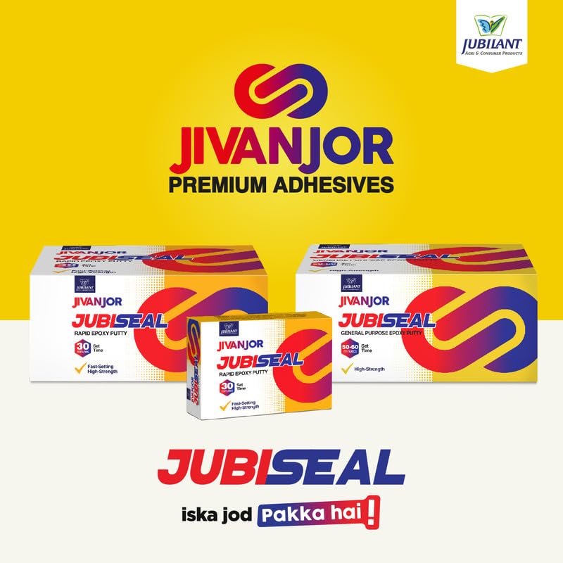 Jivanjor Jubiseal Rapid Epoxy Putty | Cracks, leaks, gap filling, insulation and rapid treatment for repair. For plumbing, electricity and motor vehicle use. 25 GX Pack of 44 Jivanjor Jubiseal Rapid Epoxy Putty | Cracks, leaks, gap filling, insulation and rapid treatment for repair. For plumbing, electricity and motor vehicle use. 25 GX Pack of 44