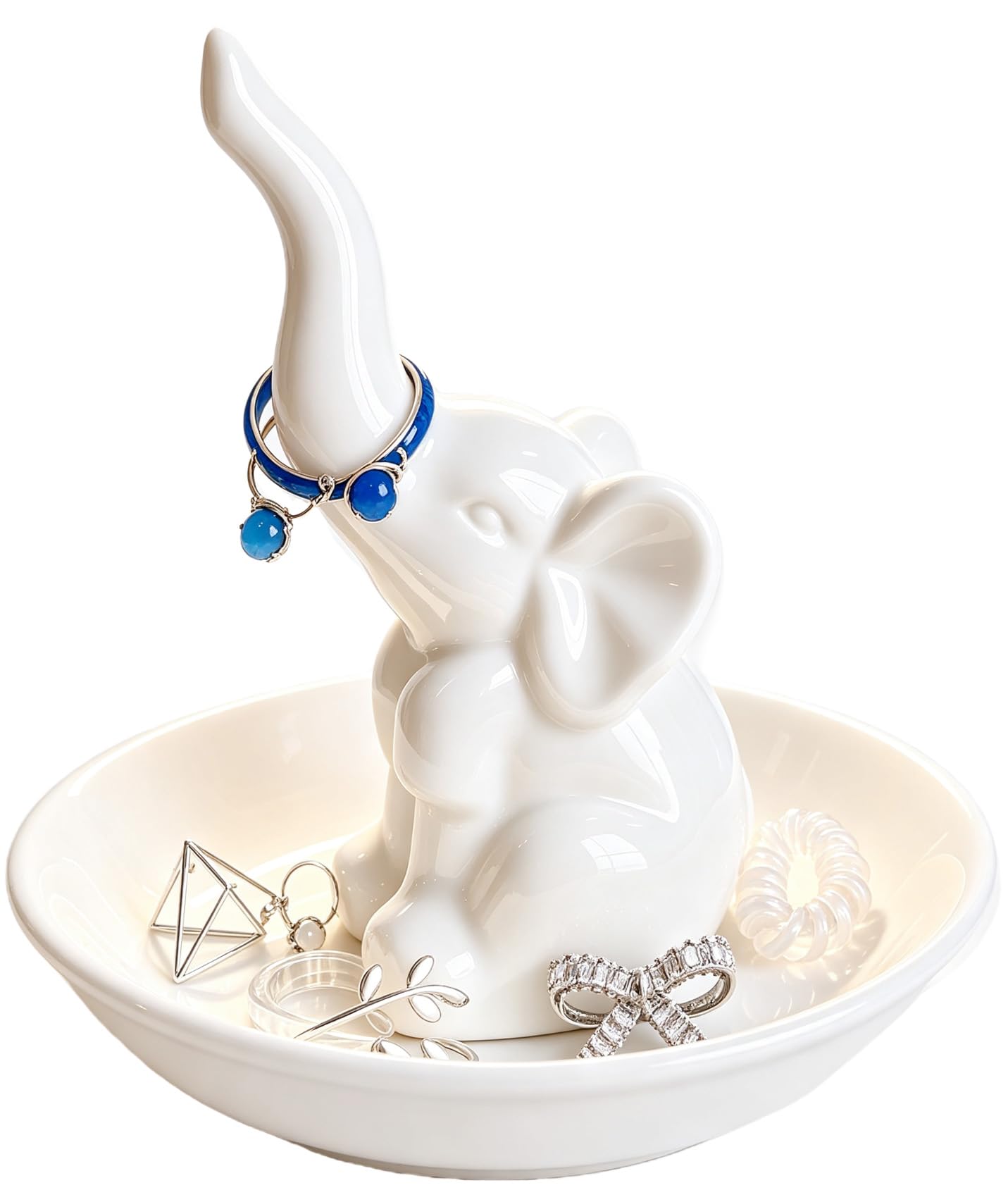 PUDDING CABIN Elephant Gifts for Mom Mothers Day Ring Holder Ring Dish, Elephant Gifts for Women Mom Birthday Wedding Christmas Valentine's Day