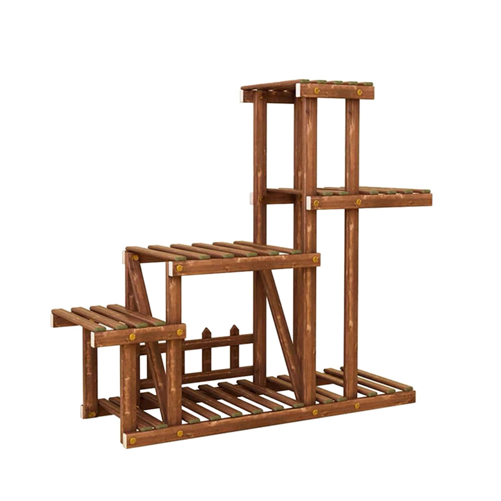 Generisch Platzsparende Holz Pflanzen Organizer für den Balkon, Garten, praktisches Sukkulenten Präsentationsregal für Hobbygärtner, Aufbewahrungsregal
