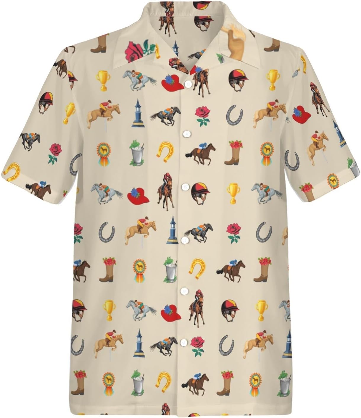 Men Hawaiian Funny Shirts Short Sleeve Button Down Party Summer Beach Outfit
