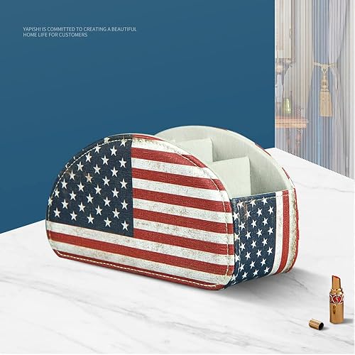 Miniatura 5 de Soporte de control remoto de piel sintética para TV, organizador para mesa, 5 compartimentos, organizador de mesita de noche para accesorios de