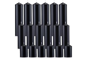 MTLEE Black Unscented Black Smokeless Pillar Candle(18 Pack)
