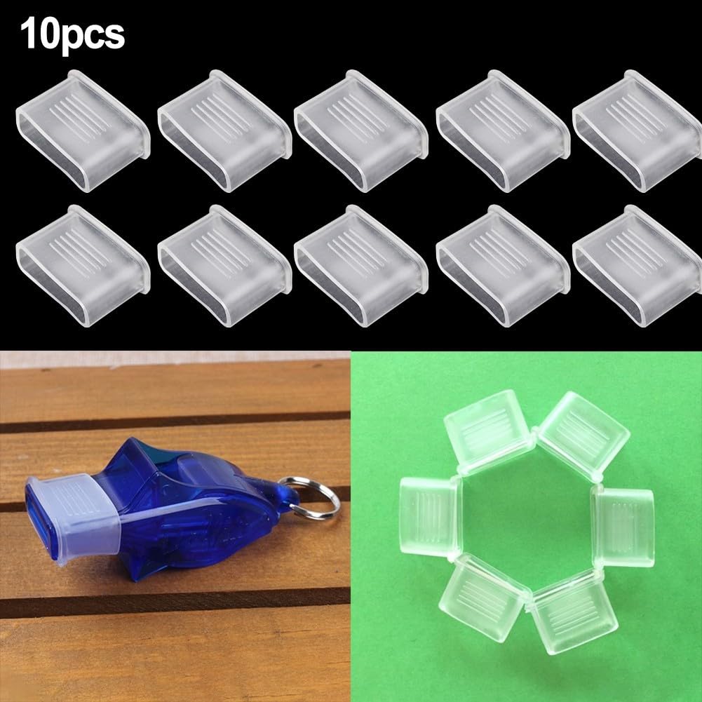 Lot De 10 Protections Rembourrées Pour Sifflet D'arbitre – En PVC, Transparentes, Protègent Le Sifflet Et Les Dents, Compatibles Avec Sifflets Standard