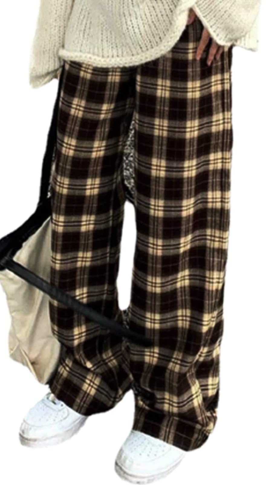 Women's Lounge Pants Plaid Teen Clothes Comfy Baggy Trendy Cute Soft Waist Drawstring with Pockets