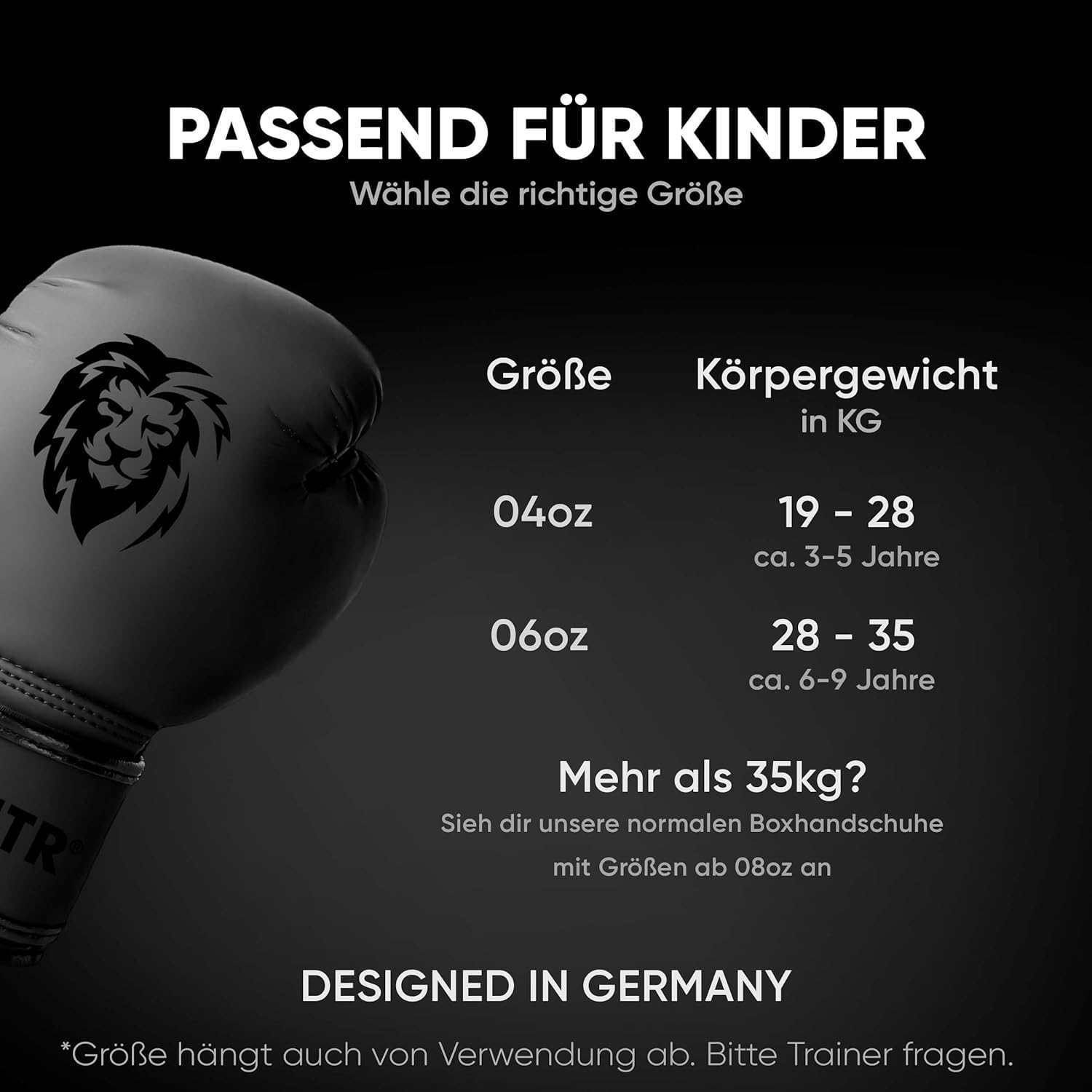 FIGHTR® Kinder Boxhandschuhe mit bestem Sitz für maximalen Schutz | Junior Jungen und Mädchen | für Boxen, MMA, Muay Thai, Kickboxen & Kampfsport 04 06 oz | inkl. Tragetasche