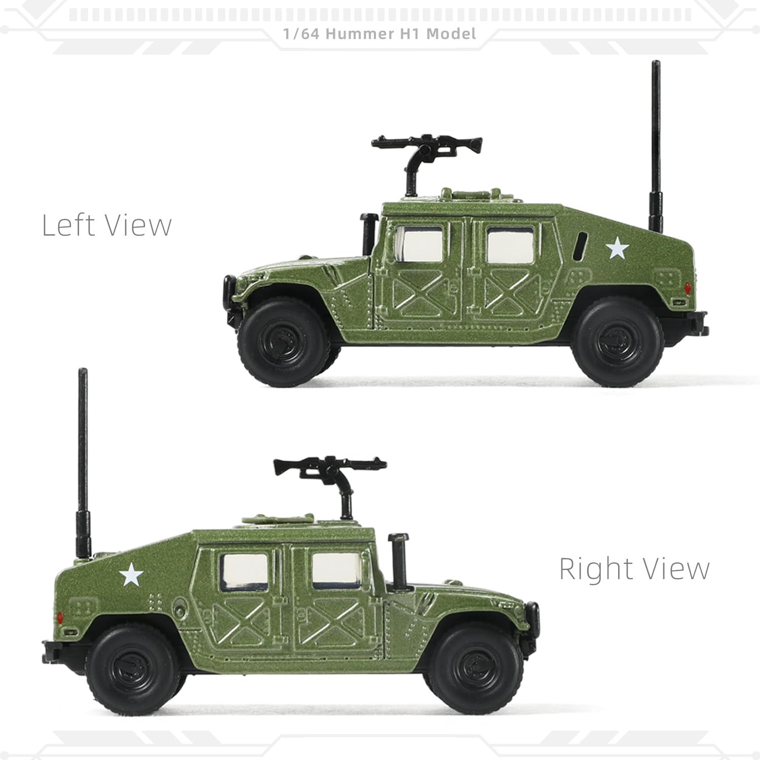 Amazon | NUOTIE 1/64 ハマー H1 カーモデル ミリタリー トラック オフ