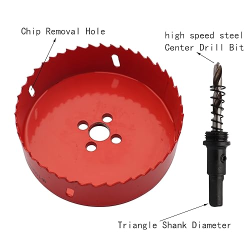 Miniatura 5 de Sipery Sierra de agujero de 4.331 in4.33 pulgadas, herramienta de perforación bimetálica con broca giratoria, sierra de uso general para tableros de