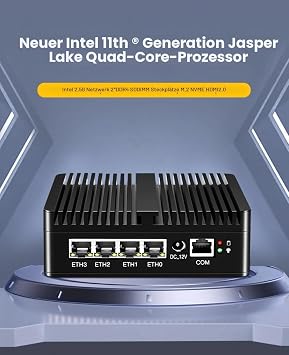 12th Gen Firewall Mini PC N150 4x i226-V 2.5G LAN Fanless Barebone