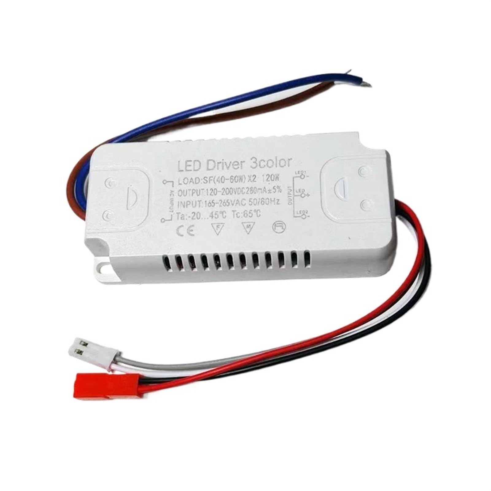 3Colors LED Driver 40-60W×2/60-80W×2 For Constant Current LED Strip Power Input AC165-265V 220mA Unit Lighting(40-60W-2)