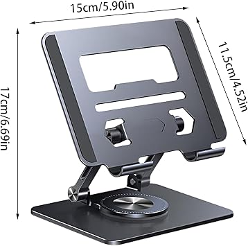 Laptop Stand for Desk | Aluminum Alloy 360 Rotating - Ergonomic Laptop Riser Desk Stand,for Smartphones Notebooks Tablets Home College Dorm School Travel Live Streaming
