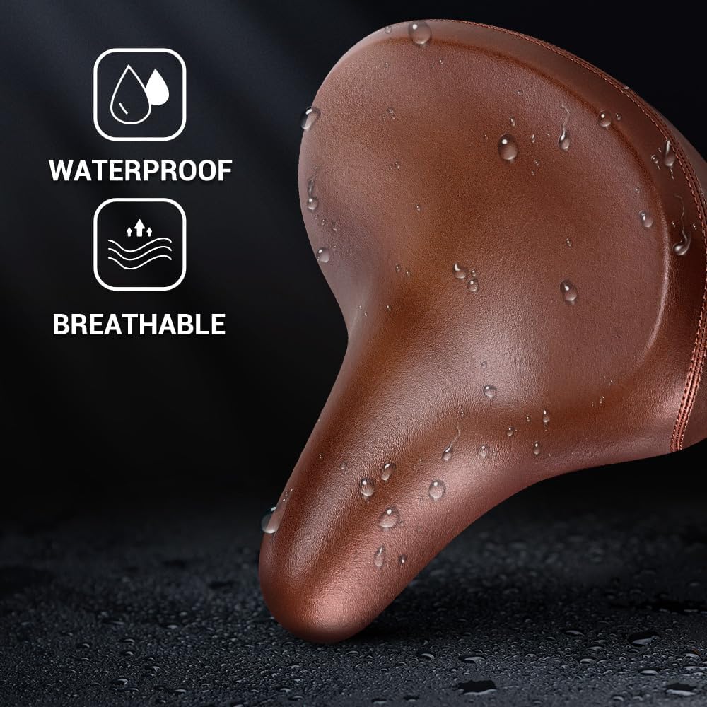 Addmotor Comfort Bike Saddle,Bike Seat with Dual Rubber Ball Suspension, Bicycle Seat Replacement Fit for Electric Bike,Exercise, Cruiser,Mountain,Road Bike for Men&Women（Brown）