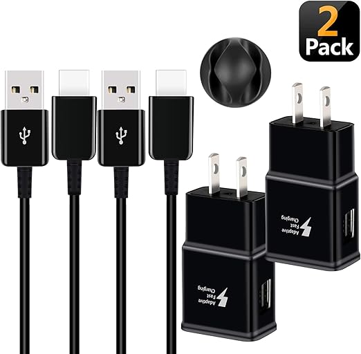 Charger for Samsung Galaxy S9, Swadaws 2 Pack Adaptive Fast Wall