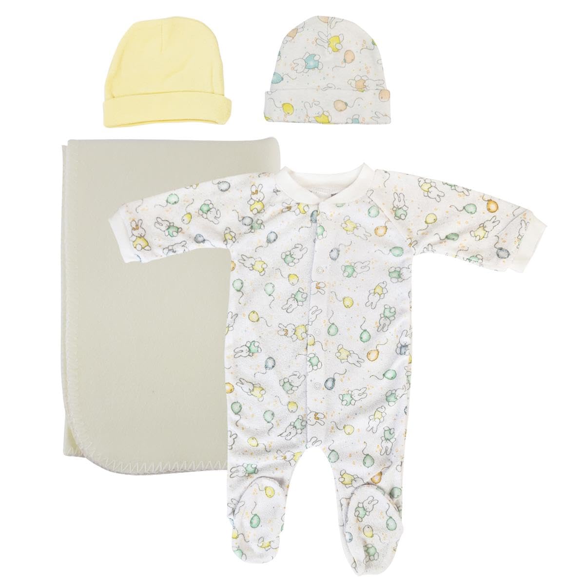 Bambini NC-0969S Unisex Newborn Baby 5 Piece Layette Sets, Yellow