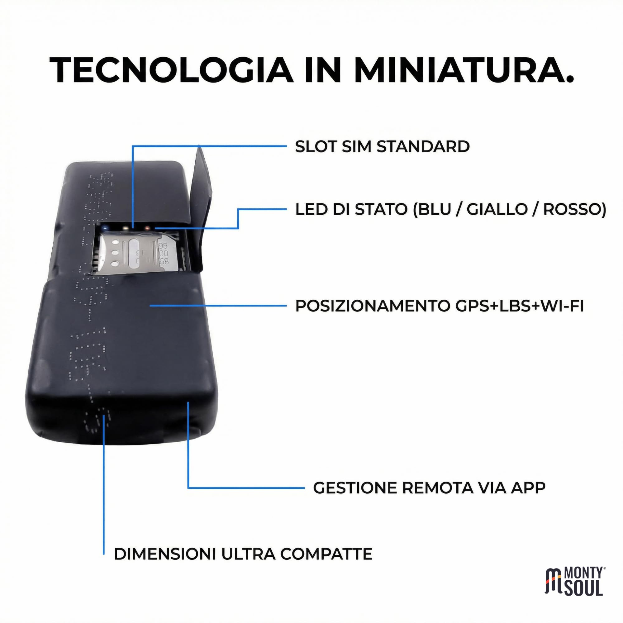 GPS Tracker Mini S7 con App in Tempo Reale – Localizzatore Antifurto Professionale per Auto, Moto, Persone, Bambini e Animali – GPS WiFi LBS con Geo-Fence e Cronologia Percorsi