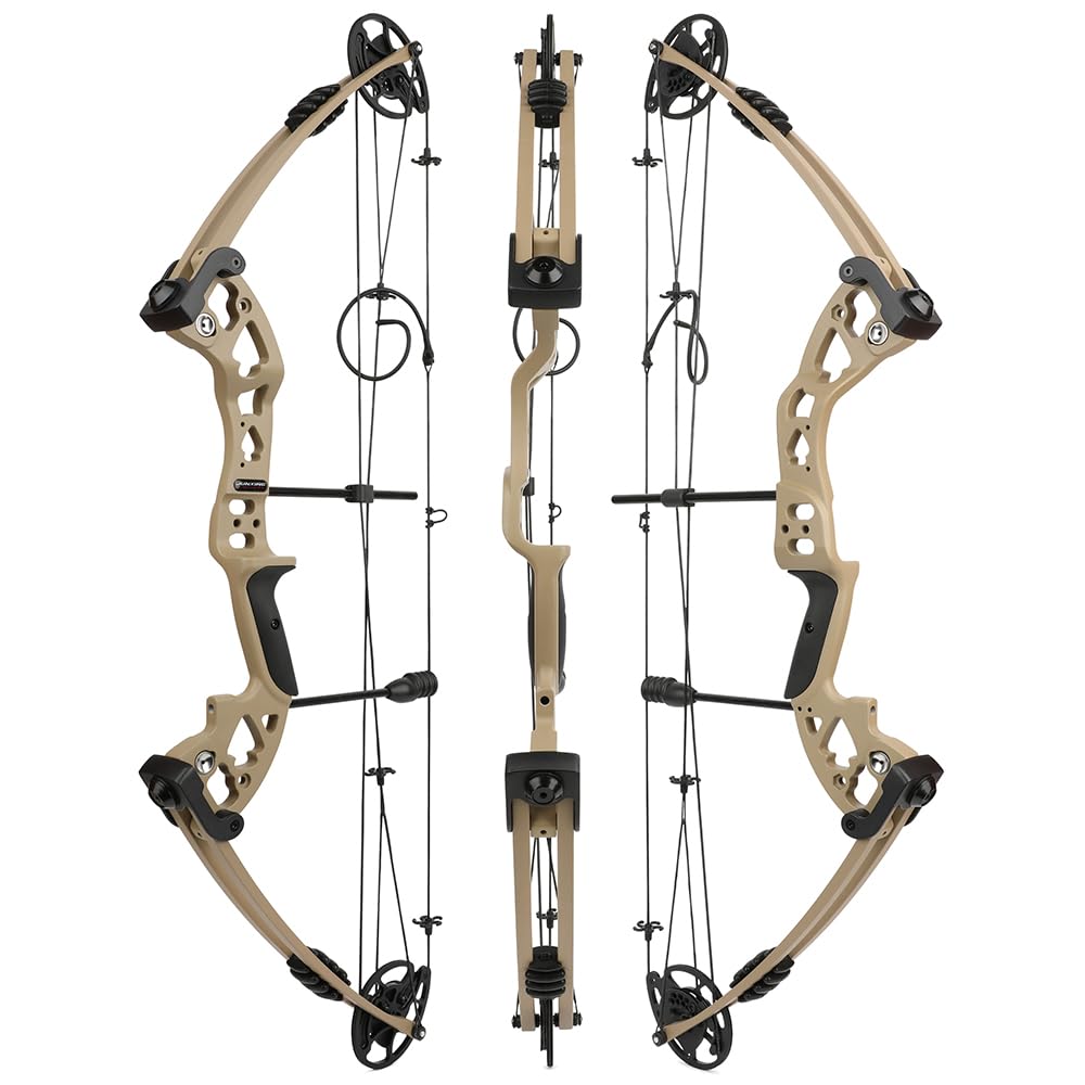 wolfman Compoundbogen Set mit Pfeilen 30–55 lbs,310 FPS Hochleistungsbogen für Erwachsene, Jagd & Angeln Bogenschießen