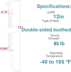 12 Dents Zip de pouce à double face (Bulk 1000 Boîte),70 LBS Résistance à la traction Câblodistribution lourd avec auto-portage réglables en nylon plus durables Bracelets pour l'intérieur extérieur