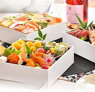 レンジ対応 18.0cm 重箱セット（6寸） 食洗機対応 白 三段重 お重 おせち料理 お弁当 運動会 ピクニック お花見 贈り物 ギフト 伝統工芸 工芸品 おしゃれ 山中塗 石川 加賀 F6P-2305