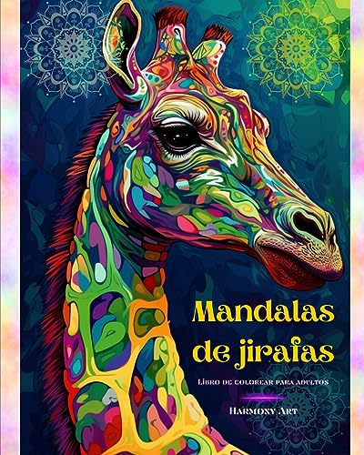 Mandalas de jirafas Libro de colorear para adultos Diseños antiestrés y relajantes para fomentar la creatividad: Entrañables dibujos de jirafas para ... y equilibrar la mente (Spanish Edition)