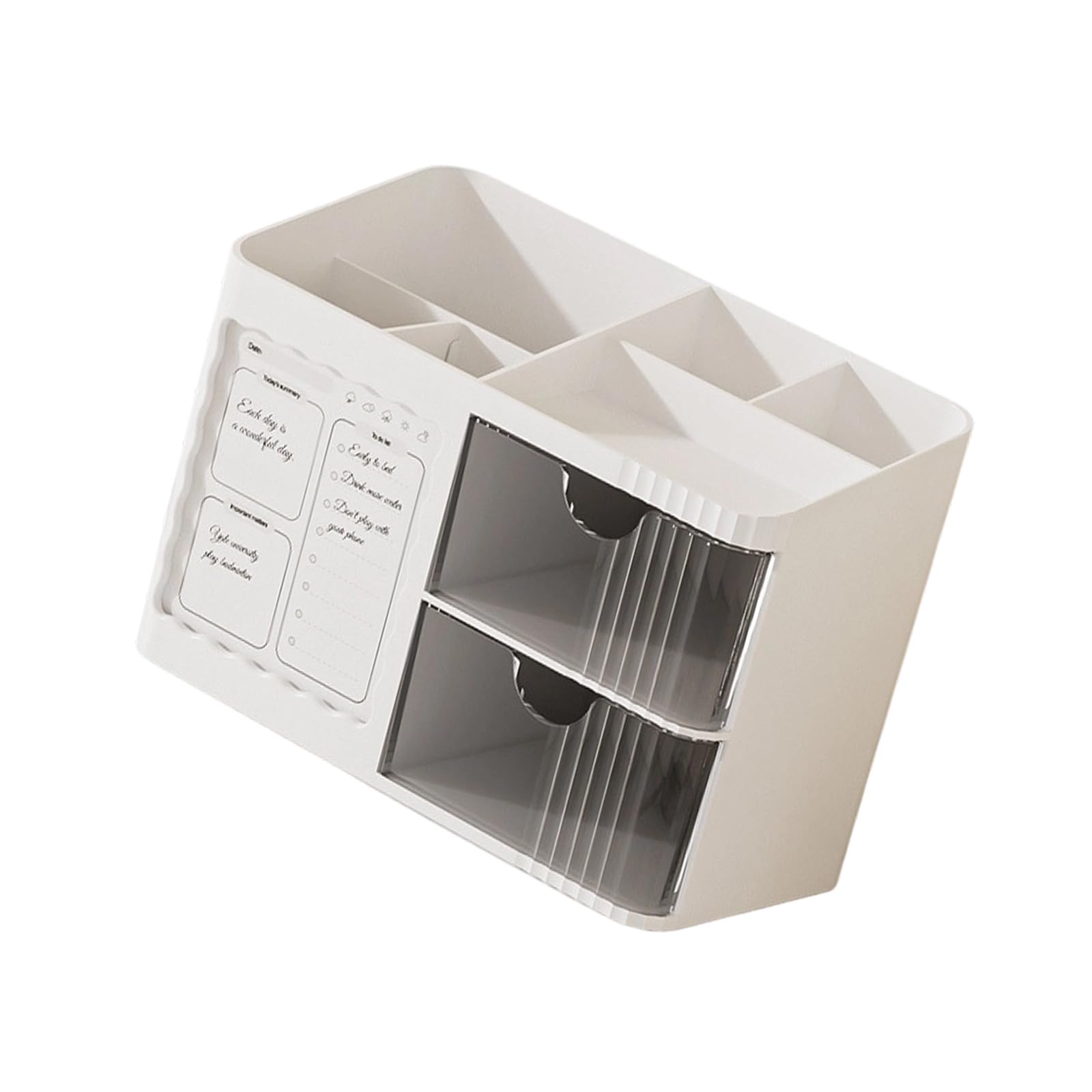 Hsioluted White Practical Drawer Type Pencil Case For Arranging Stationery And Improving Efficiency Study Table Planner