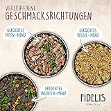 Fidelis - Gekochtes Frische-Menü Lachs für Hunde 10 x 500g - Premium Hunde Futter mit 70% Fischanteil und frischen Zutaten - Proteinhaltiges Hundefutter nass Nicht extrudiert - Zucker- & Getreidefrei