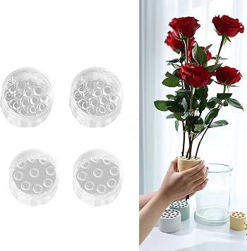 Avtytsda DIY Spiral Ikebana Stem Holder Spiral Stem Holder for Flowers Spiral Flower Stem Holder for Vases Spiral Bouquet Twister Flower Arrangement Holder4pcs,Clear