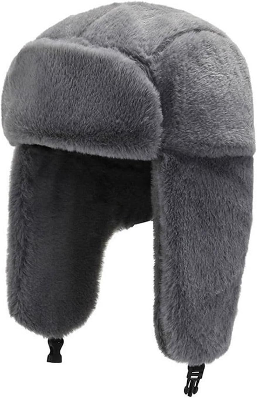 Trapper Hat 2pcs Women's Winter Thickened Warm Beanie Russian Caps Earflap Pilot Hat for Women Men