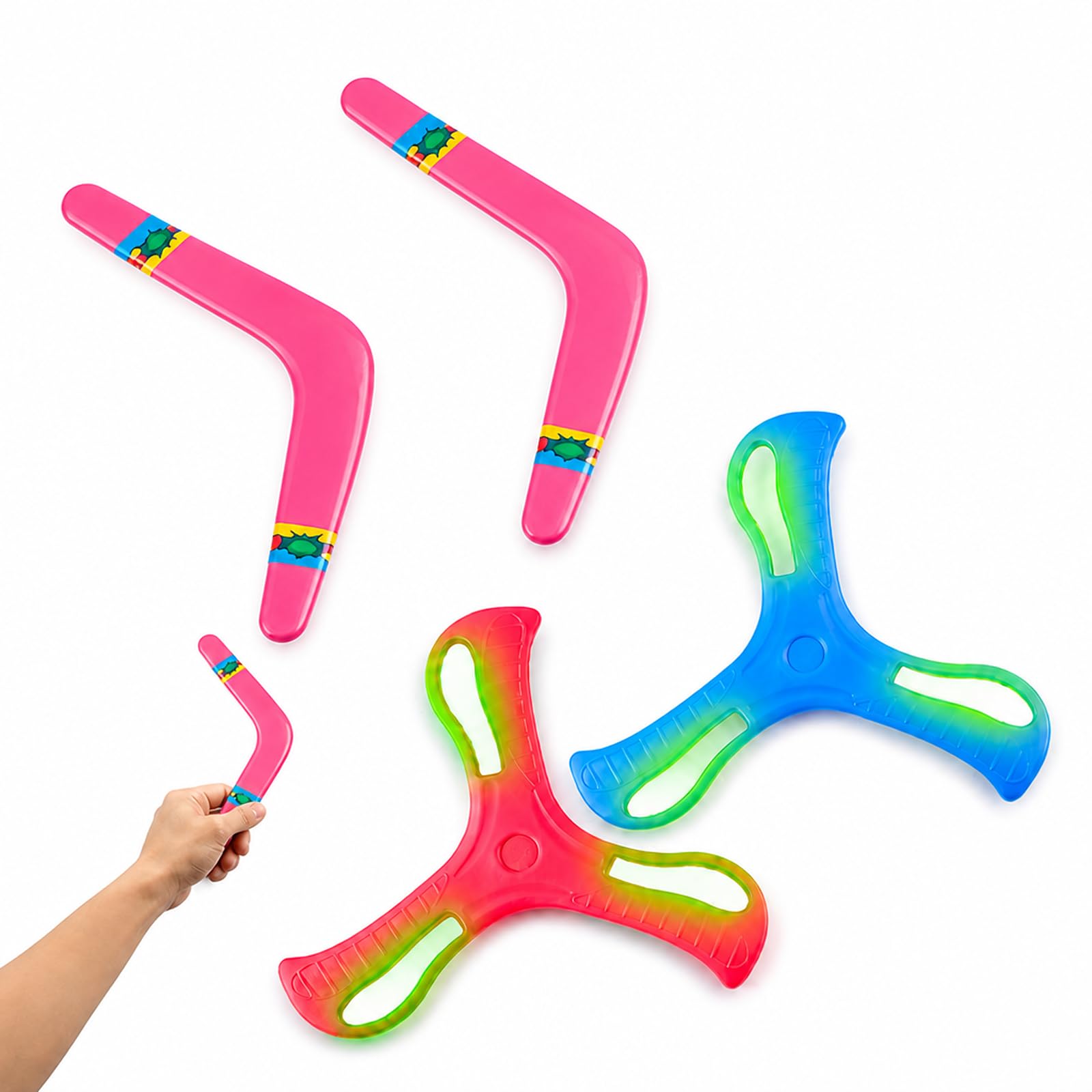 4PCS Boomerang Set, Flying Boomerangs for Parks and Outdoor Activities
