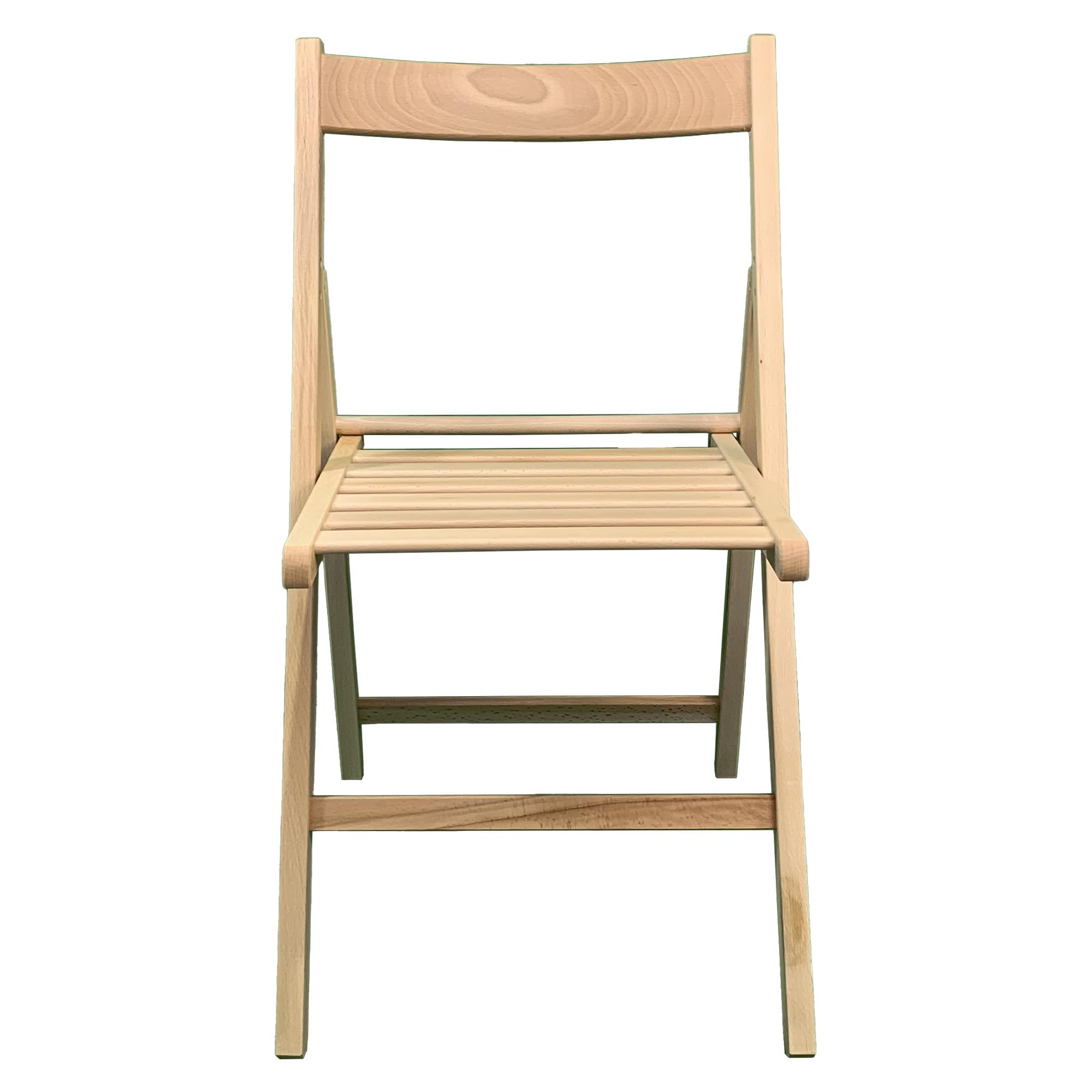 Sicignano Set 4 Sedia Pieghevole, Legno Faggio, Richiudibile, Compatta, Sgabello, Comoda, Facile da Portare, A79xL43xP49cm (Naturale)