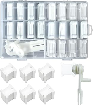 200 Pcs Embroidery Floss Bobbins, Cross Stitch Thread Storage Set, Embroidery Floss Organizer with Bobbin Winder, Plastic Thread Organizer for DIY Craft Cotton Thread Sewing Storage