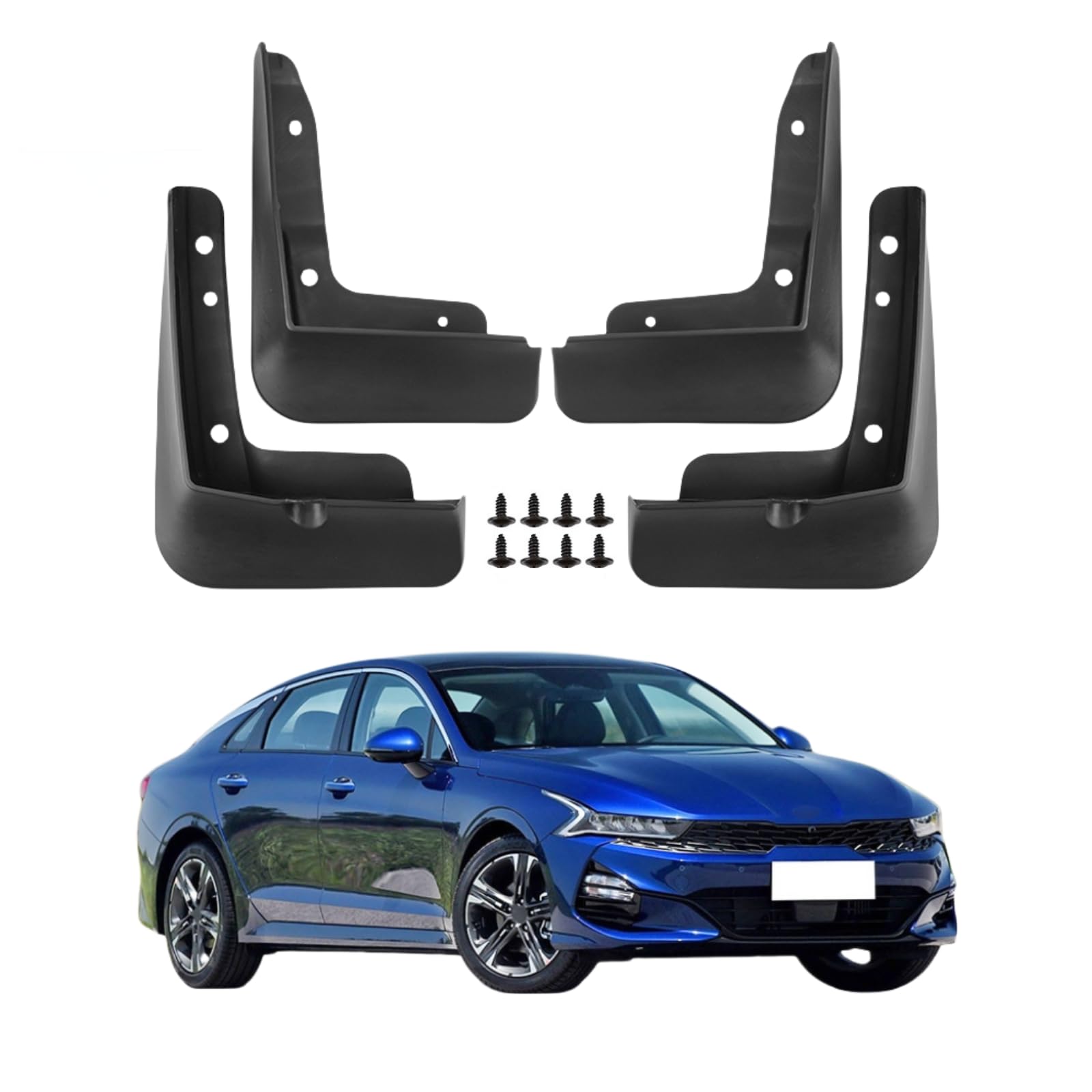No Drill Mud Flaps Splash Guards Compatible with 2026 KIA K5 Accessories 2021-2025（Not for GT Trim），OEM Style Textured Black Custom Fit All Weather Exterior Accessories(4PCS)