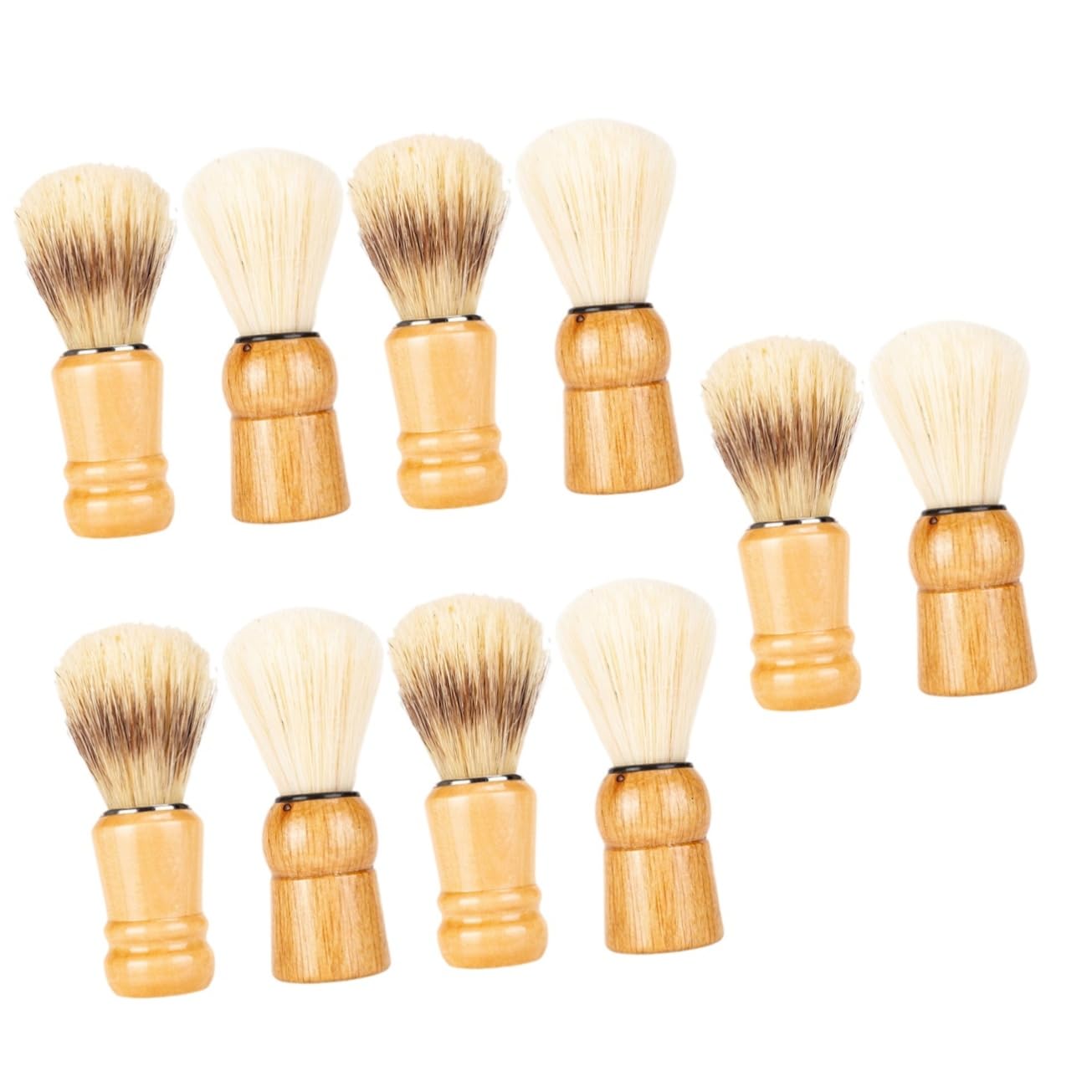 10pcs Beard Brush Wood Handle Premium Shaving Brush for Men Boar Bristle Hairbrush for Grooming and Styling Facial Hair for Father Day